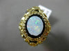 ANTIQUE LARGE BLACK ONYX & OPAL 14K YELLOW GOLD MULTI ROYAL FILIGREE FLOWER RING