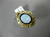ANTIQUE LARGE BLACK ONYX & OPAL 14K YELLOW GOLD MULTI ROYAL FILIGREE FLOWER RING