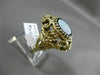 ANTIQUE LARGE BLACK ONYX & OPAL 14K YELLOW GOLD MULTI ROYAL FILIGREE FLOWER RING
