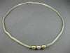 ESTATE 14KT YELLOW GOLD & 925 SILVER BEADED PAST PRESENT FUTURE NECKLACE #26204