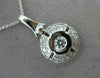 ANTIQUE .85CT ROUND DIAMOND 18KT WHITE GOLD CIRCLE SOLITAIRE PENDANT CHAIN #6403