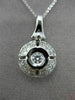 ANTIQUE .85CT ROUND DIAMOND 18KT WHITE GOLD CIRCLE SOLITAIRE PENDANT CHAIN #6403