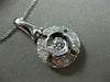 ANTIQUE .85CT ROUND DIAMOND 18KT WHITE GOLD CIRCLE SOLITAIRE PENDANT CHAIN #6403