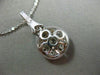 ANTIQUE .85CT ROUND DIAMOND 18KT WHITE GOLD CIRCLE SOLITAIRE PENDANT CHAIN #6403