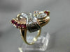 ANTIQUE 1.43CT OLD EURO CUT DIAMOND & AAA RUBY 14K WHITE & ROSE GOLD RING #19961