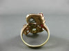 ANTIQUE 1.43CT OLD EURO CUT DIAMOND & AAA RUBY 14K WHITE & ROSE GOLD RING #19961