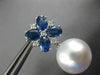 LARGE 5CT DIAMOND & AAA SAPPHIRE SOUTH SEA PEARL 18KT WHITE GOLD FLOWER EARRINGS