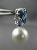 LARGE 5CT DIAMOND & AAA SAPPHIRE SOUTH SEA PEARL 18KT WHITE GOLD FLOWER EARRINGS