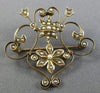 ANTIQUE VICTORIAN 14K YELLOW GOLD AAA PEARL HANDCRAFTED FILIGREE STAR PIN BROOCH