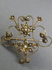 ANTIQUE VICTORIAN 14K YELLOW GOLD AAA PEARL HANDCRAFTED FILIGREE STAR PIN BROOCH