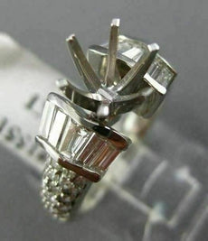 1.62CT ROUND & BAGUETTE DIAMOND 14KT WHITE GOLD SEMI MOUNT ENGAGEMENT RING 1551