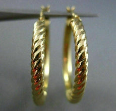 ESTATE 14KT YELLOW GOLD 3D DOUBLE SIDED ROPE CLASSIC HOOP EARRINGS #25144