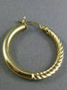 ESTATE 14KT YELLOW GOLD 3D DOUBLE SIDED ROPE CLASSIC HOOP EARRINGS #25144
