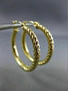 ESTATE 14KT YELLOW GOLD 3D DOUBLE SIDED ROPE CLASSIC HOOP EARRINGS #25144