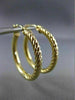 ESTATE 14KT YELLOW GOLD 3D DOUBLE SIDED ROPE CLASSIC HOOP EARRINGS #25144