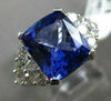 LARGE 4.65CT DIAMOND & AAA TANZANITE 18KT WHITE GOLD 3D SQUARE ENGAGEMENT RING