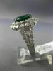 LARGE 4.77CT DIAMOND & EMERALD 14KT WHITE GOLD DOUBLE HALO OVAL ENGAGEMENT RING