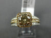 2.1CT WHITE & CHOCOLATE FANCY DIAMOND 14K WHITE & ROSE GOLD HALO ENGAGEMENT RING