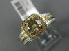 2.1CT WHITE & CHOCOLATE FANCY DIAMOND 14K WHITE & ROSE GOLD HALO ENGAGEMENT RING