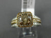 2.1CT WHITE & CHOCOLATE FANCY DIAMOND 14K WHITE & ROSE GOLD HALO ENGAGEMENT RING