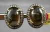ANTIQUE LARGE 11.5CT AAA SMOKEY TOPAZ & DIAMOND 18K YELLOW GOLD CLIP ON EARRINGS