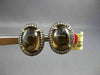 ANTIQUE LARGE 11.5CT AAA SMOKEY TOPAZ & DIAMOND 18K YELLOW GOLD CLIP ON EARRINGS