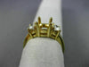 0.44CT DIAMOND 14KT YELLOW GOLD 3 STONE ROUND SEMI MOUNT ENGAGEMENT RING #1552