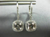 1.84CT AAA WHITE SAPPHIRE & MORGANITE 14KT WHITE GOLD LEVERBACK HANGING EARRINGS