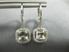1.84CT AAA WHITE SAPPHIRE & MORGANITE 14KT WHITE GOLD LEVERBACK HANGING EARRINGS