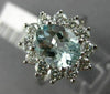 2.50CT DIAMOND & AQUAMARINE 14KT WHITE GOLD OVAL PRINCESS DIANA ENGAGEMENT RING