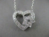 ANTIQUE DIAMOND FILIGREE HEART STAR 18K WHITE GOLD PENDANT + CHAIN