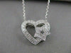 ANTIQUE DIAMOND FILIGREE HEART STAR 18K WHITE GOLD PENDANT + CHAIN