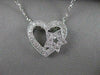 ANTIQUE DIAMOND FILIGREE HEART STAR 18K WHITE GOLD PENDANT + CHAIN