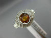 WIDE .92CT DIAMOND & AAA YELLOW SAPPHIRE 14KT WHITE GOLD 3D HALO ENGAGEMENT RING