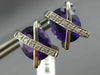 ESTATE LARGE 11.45CT DIAMOND & AAA AMETHYST 14KT WHITE GOLD OVAL X STUD EARRINGS