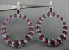 LARGE 10.57CT DIAMOND & AAA BLUE TOPAZ AMETHYST 14KT WHITE GOLD HANGING EARRINGS