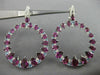 LARGE 10.57CT DIAMOND & AAA BLUE TOPAZ AMETHYST 14KT WHITE GOLD HANGING EARRINGS