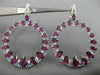 LARGE 10.57CT DIAMOND & AAA BLUE TOPAZ AMETHYST 14KT WHITE GOLD HANGING EARRINGS