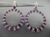LARGE 10.57CT DIAMOND & AAA BLUE TOPAZ AMETHYST 14KT WHITE GOLD HANGING EARRINGS