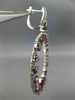 LARGE 10.57CT DIAMOND & AAA BLUE TOPAZ AMETHYST 14KT WHITE GOLD HANGING EARRINGS