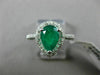 2.14CT DIAMOND & AAA EMERALD 14KT WHITE GOLD 3D HALO PEAR SHAPE ENGAGEMENT RING