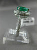 2.14CT DIAMOND & AAA EMERALD 14KT WHITE GOLD 3D HALO PEAR SHAPE ENGAGEMENT RING
