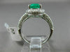 2.14CT DIAMOND & AAA EMERALD 14KT WHITE GOLD 3D HALO PEAR SHAPE ENGAGEMENT RING