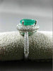 2.14CT DIAMOND & AAA EMERALD 14KT WHITE GOLD 3D HALO PEAR SHAPE ENGAGEMENT RING