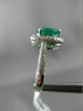 2.14CT DIAMOND & AAA EMERALD 14KT WHITE GOLD 3D HALO PEAR SHAPE ENGAGEMENT RING
