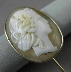 ANTIQUE 14KT YELLOW GOLD HANDCRAFTED LIGHT PINK CAMEO LAPEL PIN AMAZING!! #22663