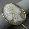 ANTIQUE 14KT YELLOW GOLD HANDCRAFTED LIGHT PINK CAMEO LAPEL PIN AMAZING!! #22663