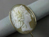 ANTIQUE 14KT YELLOW GOLD HANDCRAFTED LIGHT PINK CAMEO LAPEL PIN AMAZING!! #22663