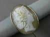 ANTIQUE 14KT YELLOW GOLD HANDCRAFTED LIGHT PINK CAMEO LAPEL PIN AMAZING!! #22663