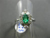 ANTIQUE LARGE 1.4CT DIAMOND & AAA COLOMBIAN 18K WHITE GOLD MARQUISE CLUSTER RING